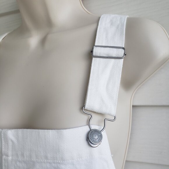 NWT Lucky Brand x Laura Ashley white denim limited edition shortalls - Picture 6 of 10